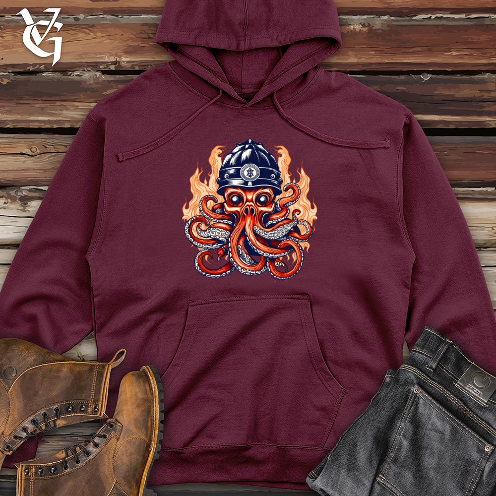 Viking Goods Tentacled Heroic Rescuer Midweight Hooded Sweatshirt Maroon / L