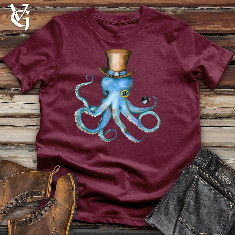 Viking Goods Top Hat Octopus Cotton Tee Maroon / L