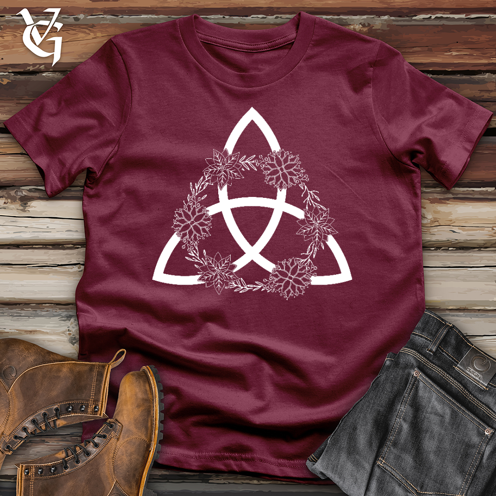 Viking Goods Trinity Wreath White Softstyle Tee Maroon / L