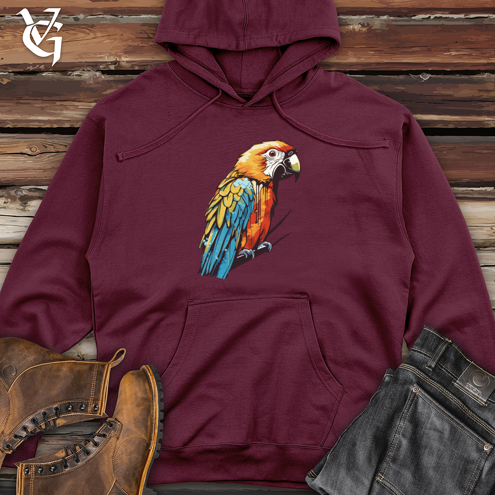 Viking Goods Tropical Rainstorm Parrot Midweight Hooded Sweatshirt Maroon / L