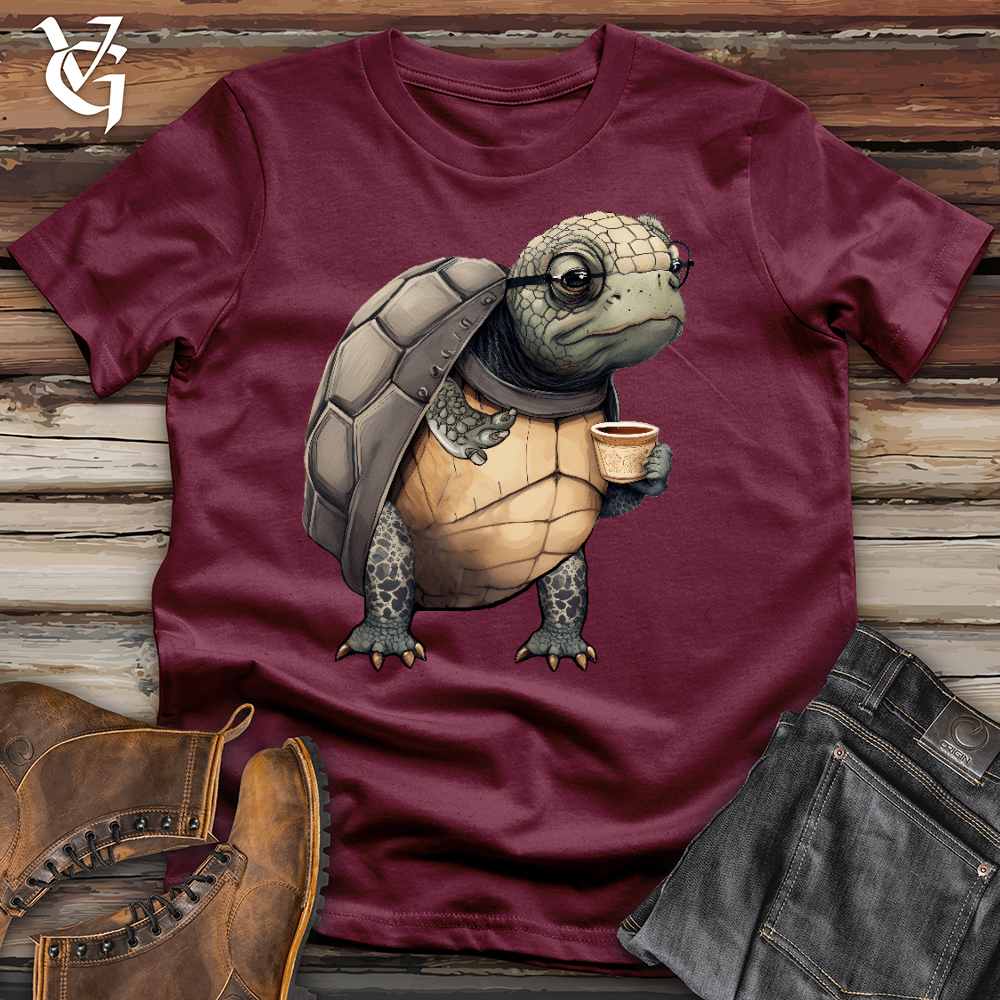 Viking Goods Turtle Tea Time Cotton Tee Maroon / L