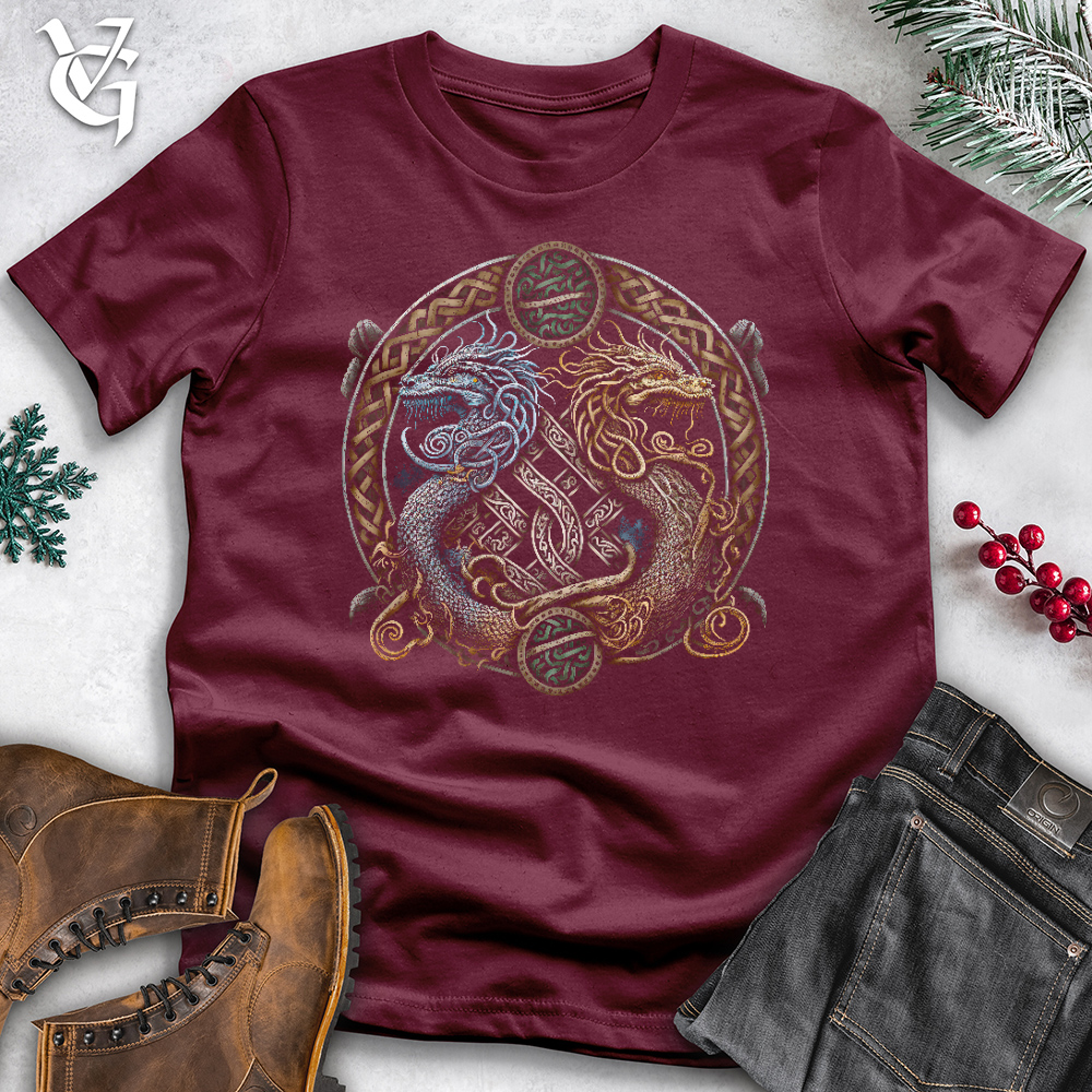 Viking Goods Two Dragons Cotton Tee Maroon / L