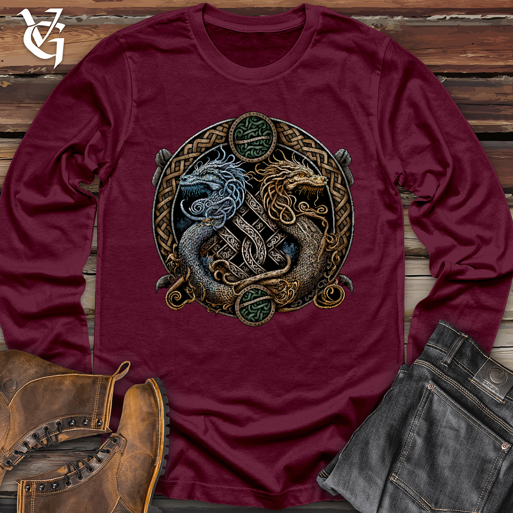 Viking Goods Two Dragons Long Sleeve Maroon / L