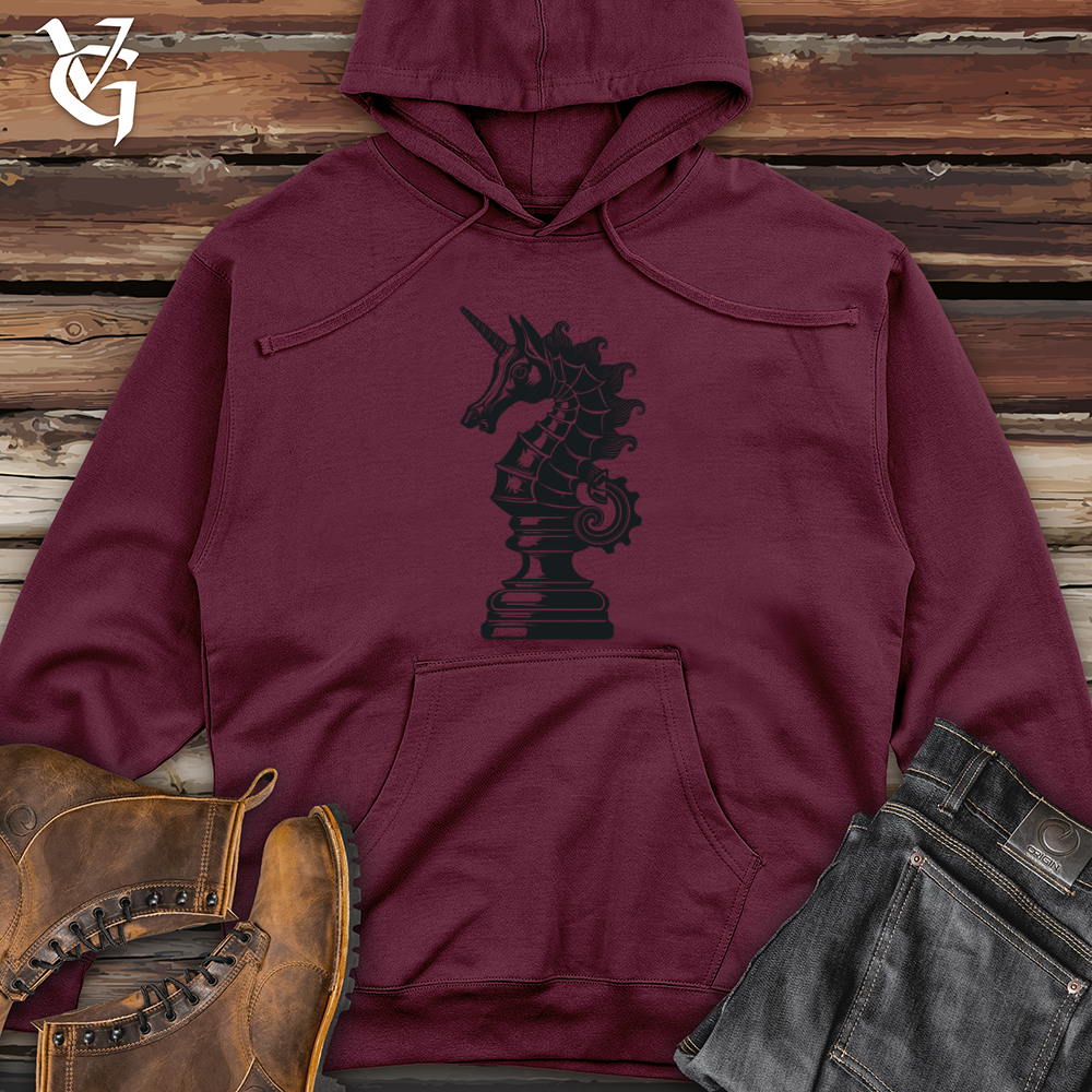 Viking Goods Unicorn Knight Checkmate Midweight Hooded Sweatshirt Maroon / L