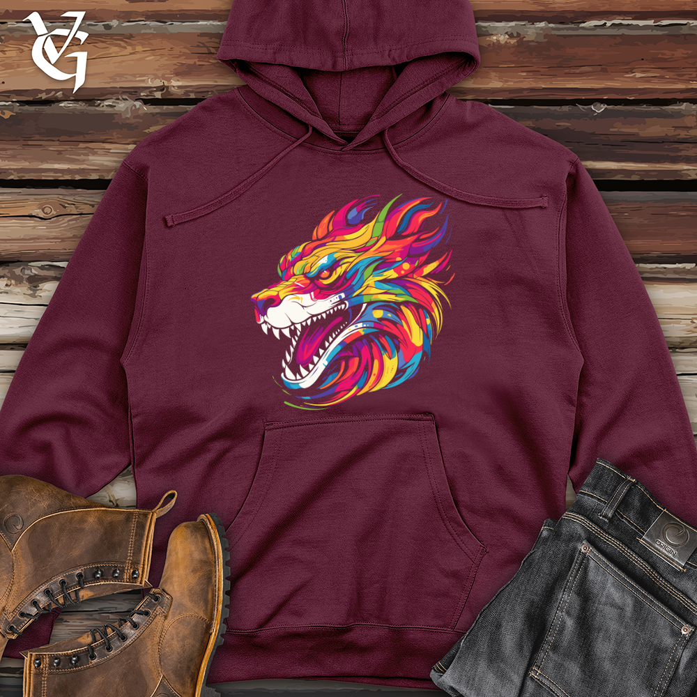 Viking Goods Vibrant Tiger Essence Midweight Hooded Sweatshirt Maroon / L