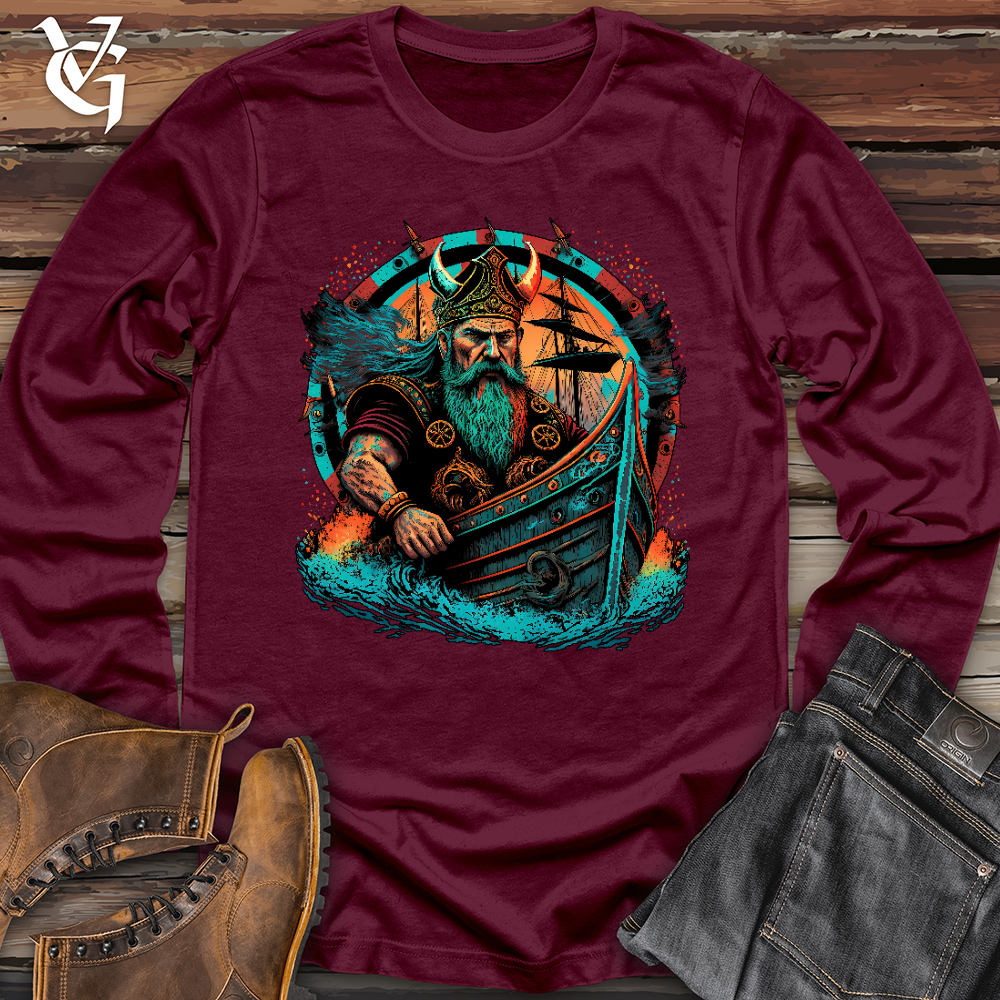 Viking Goods Viking Ship Long Sleeve Maroon / L