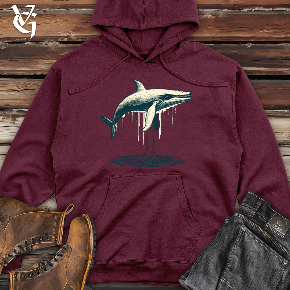 Viking Goods Vintage Arctic Whale Midweight Hooded Sweatshirt Maroon / L