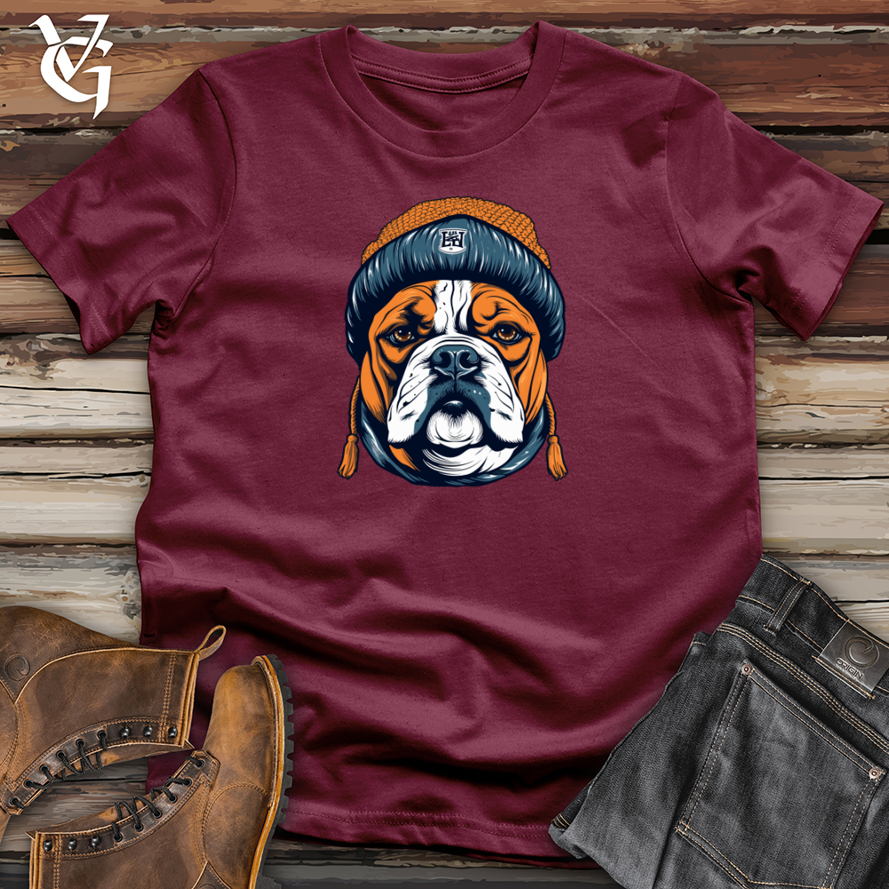 Viking Goods Vintage Beanie Wearing Bulldog Softstyle Tee Maroon / L