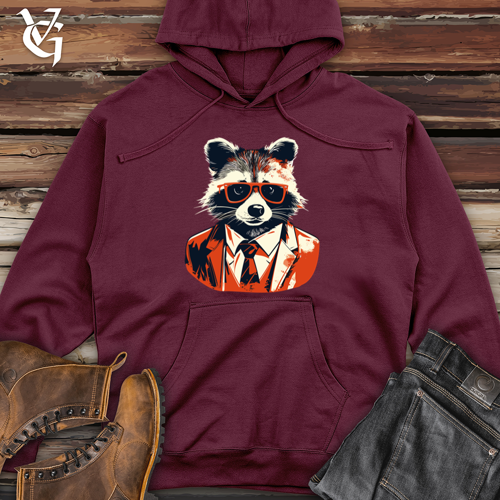 Viking Goods Vintage Dapper Raccoon Midweight Hooded Sweatshirt Maroon / L