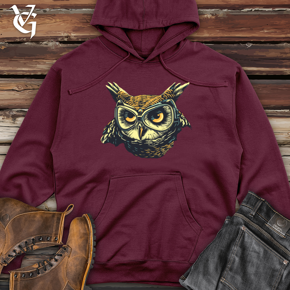 Viking Goods Vintage Dive Owl Midweight Hooded Sweatshirt Maroon / L