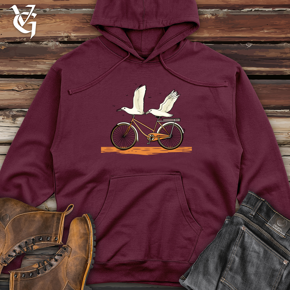 Viking Goods Vintage Tandem Seagulls Midweight Hooded Sweatshirt Maroon / L