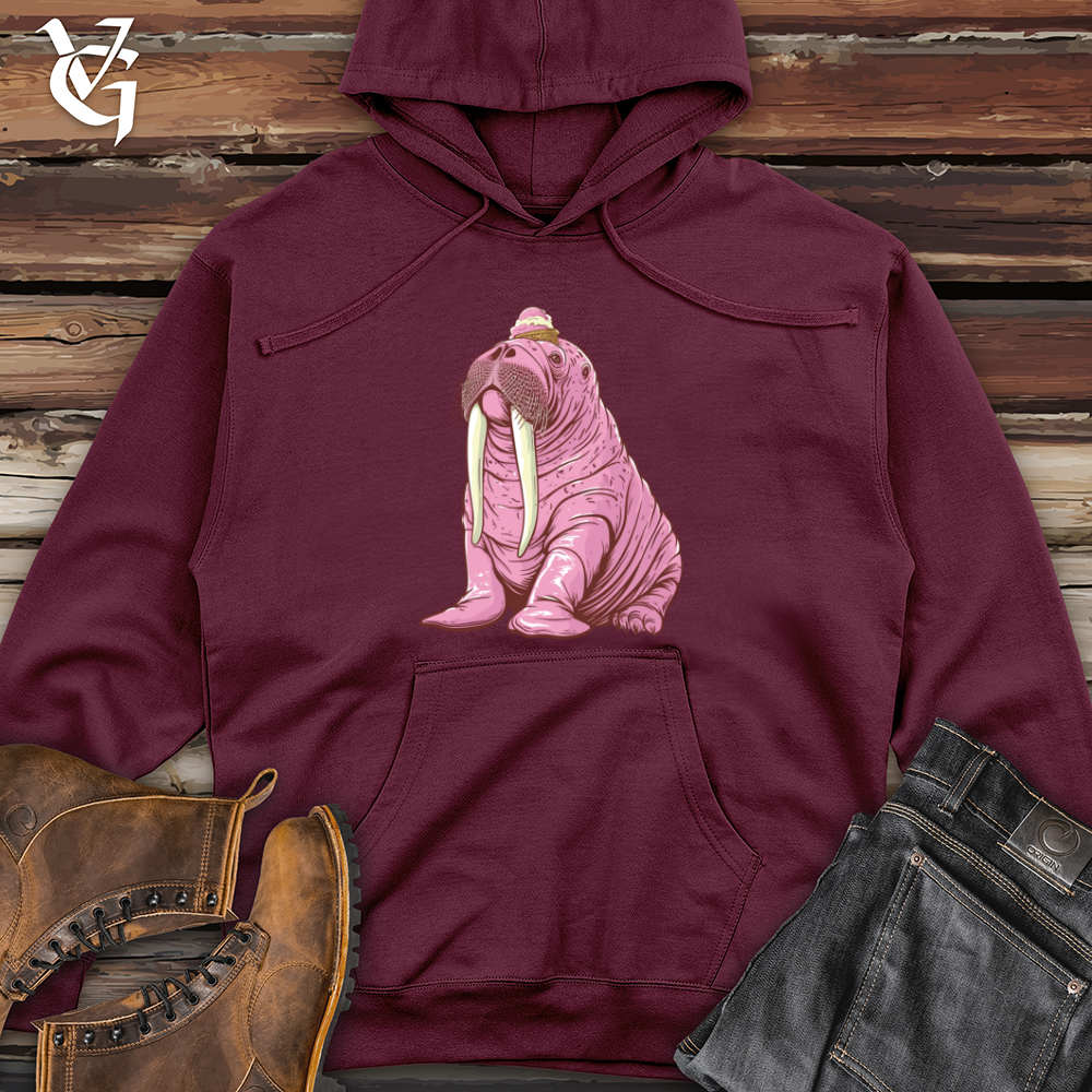 Viking Goods Walrus Ice Cream Delight Midweight Hooded Sweatshirt Maroon / L