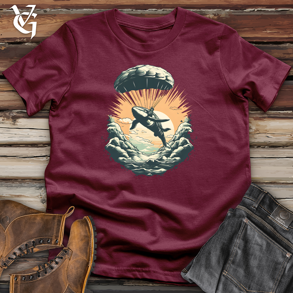 Viking Goods Whale Skydiving Parachute Journey Softstyle Tee Maroon / L