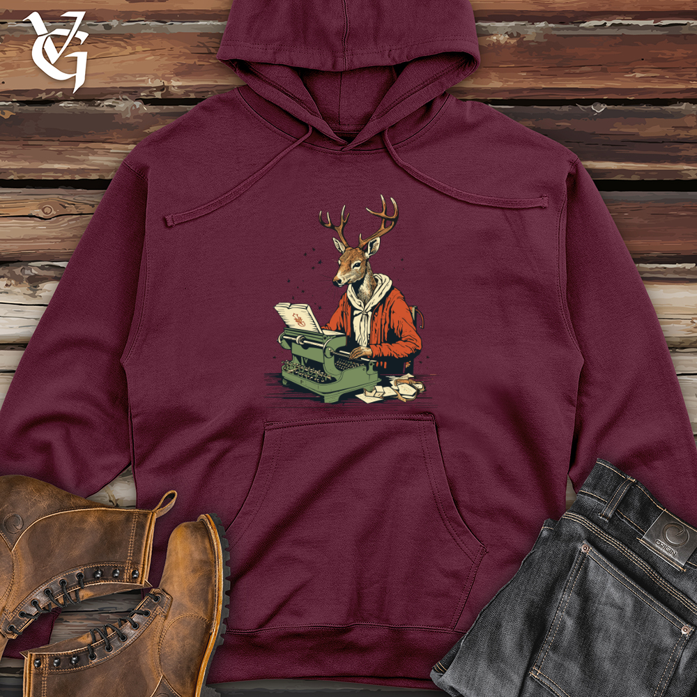 Viking Goods Whimsical Woodland Writer Midweight Hooded Sweatshirt Maroon / L