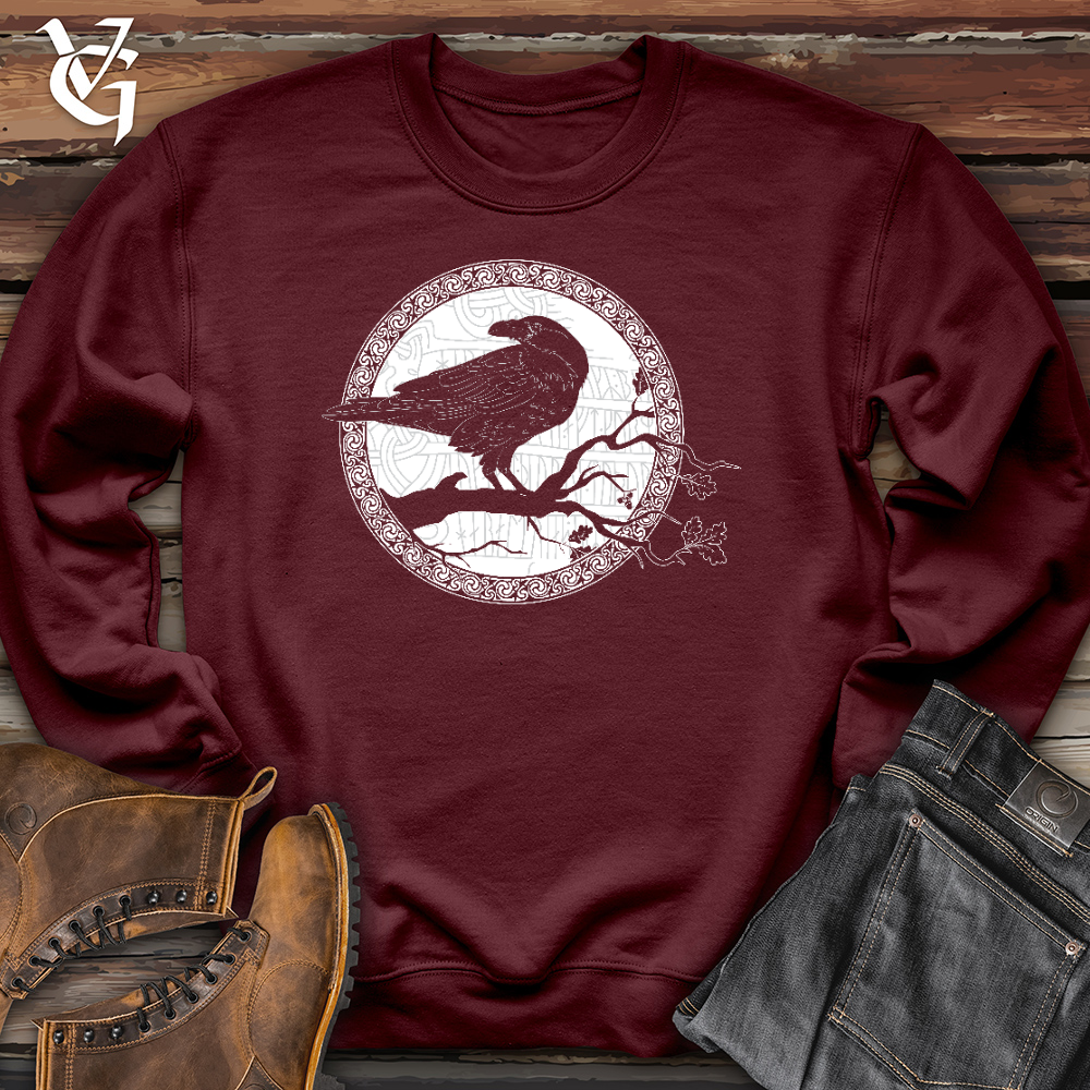 Viking Goods White Raven Winter Crewneck Maroon / L