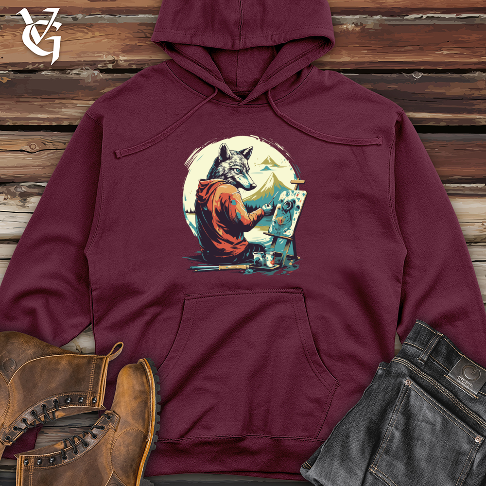 Viking Goods Wild Brush Strokes Midweight Hooded Sweatshirt Maroon / L