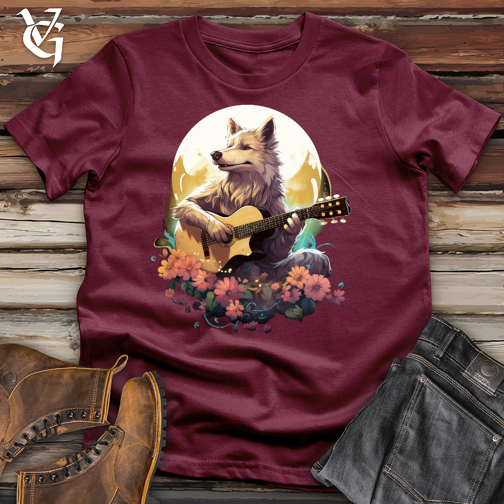 Viking Goods Wolf Guitarist Cotton Tee Maroon / L