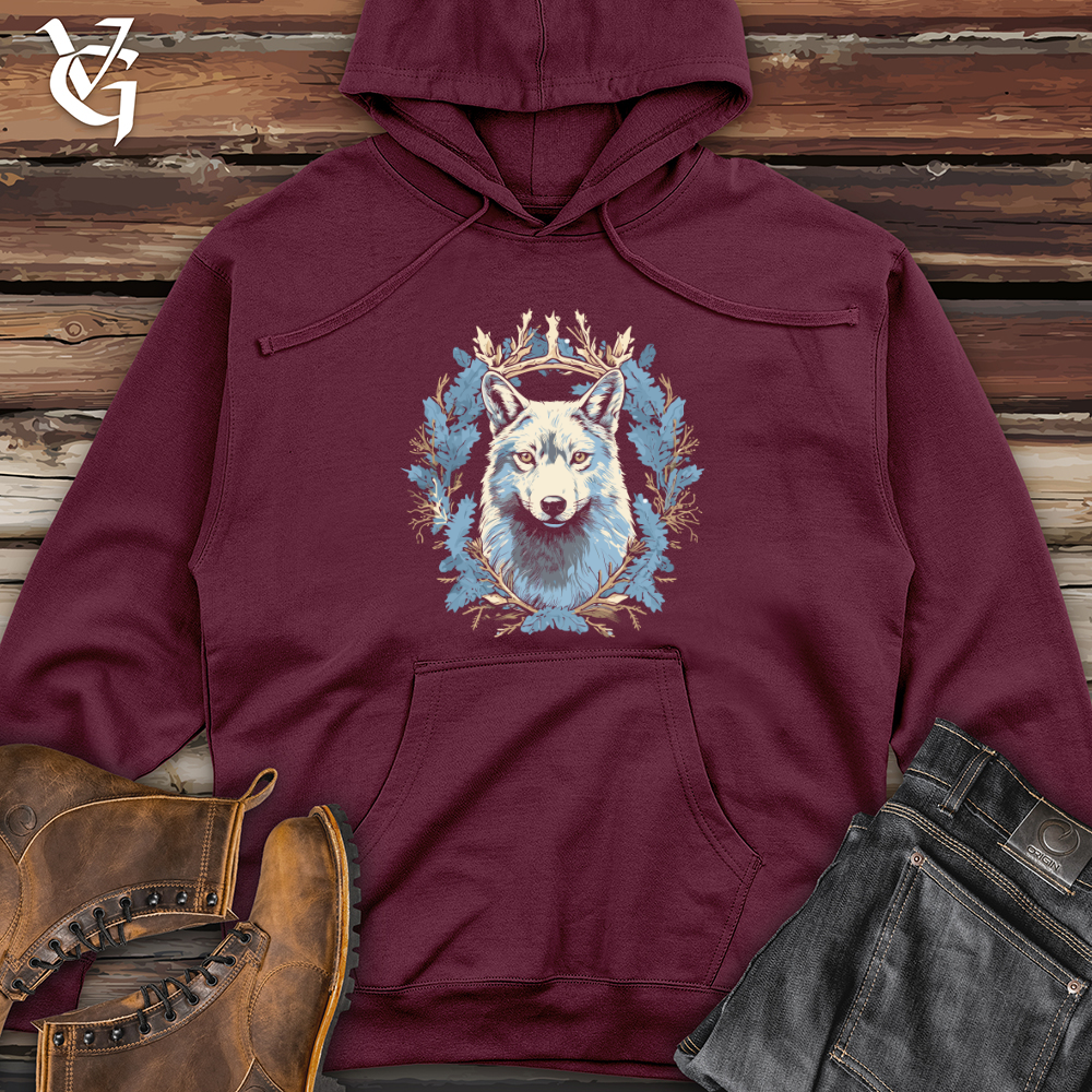 Viking Goods Wolf Winter Majesty Midweight Hooded Sweatshirt Maroon / L