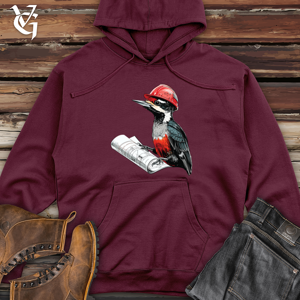 Viking Goods Woodpecker Project Planner Midweight Hooded Sweatshirt Maroon / L