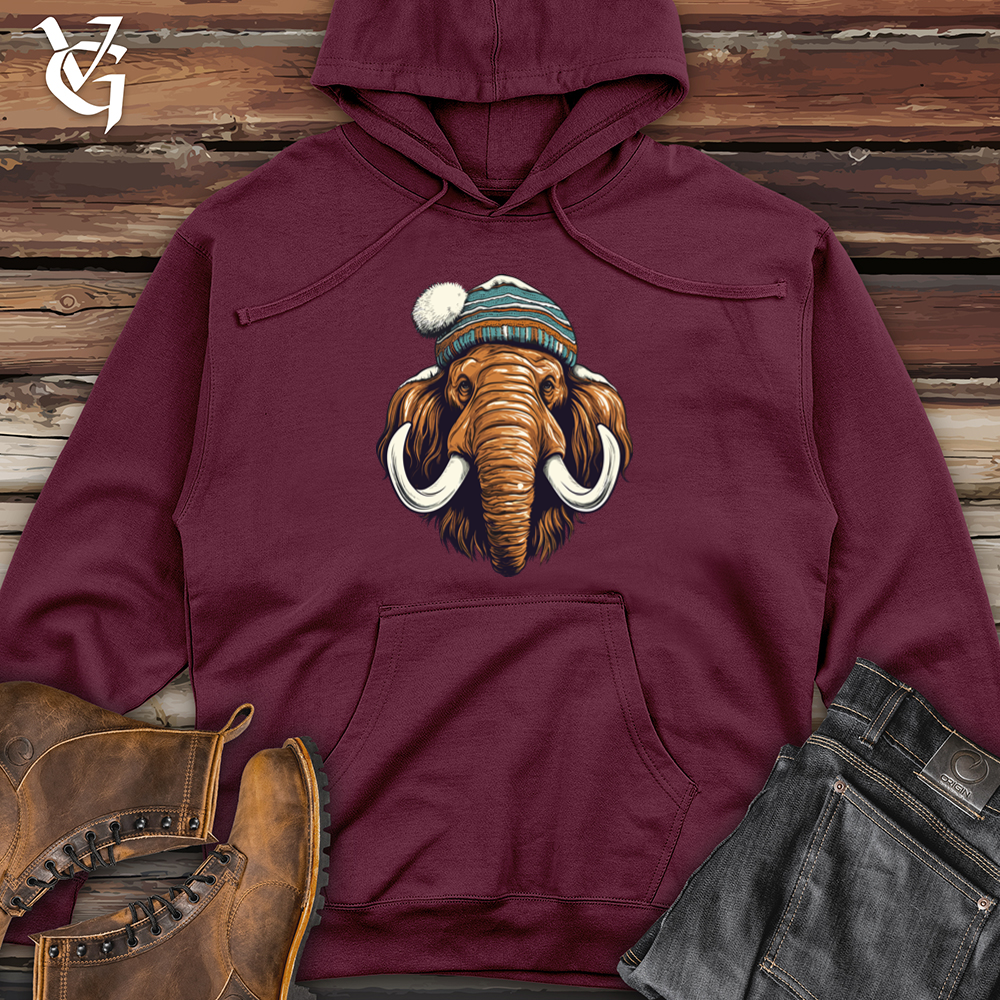 Viking Goods Wooly Mammoth Winter Beanie Style 01 Midweight Hooded Sweatshirt Maroon / L