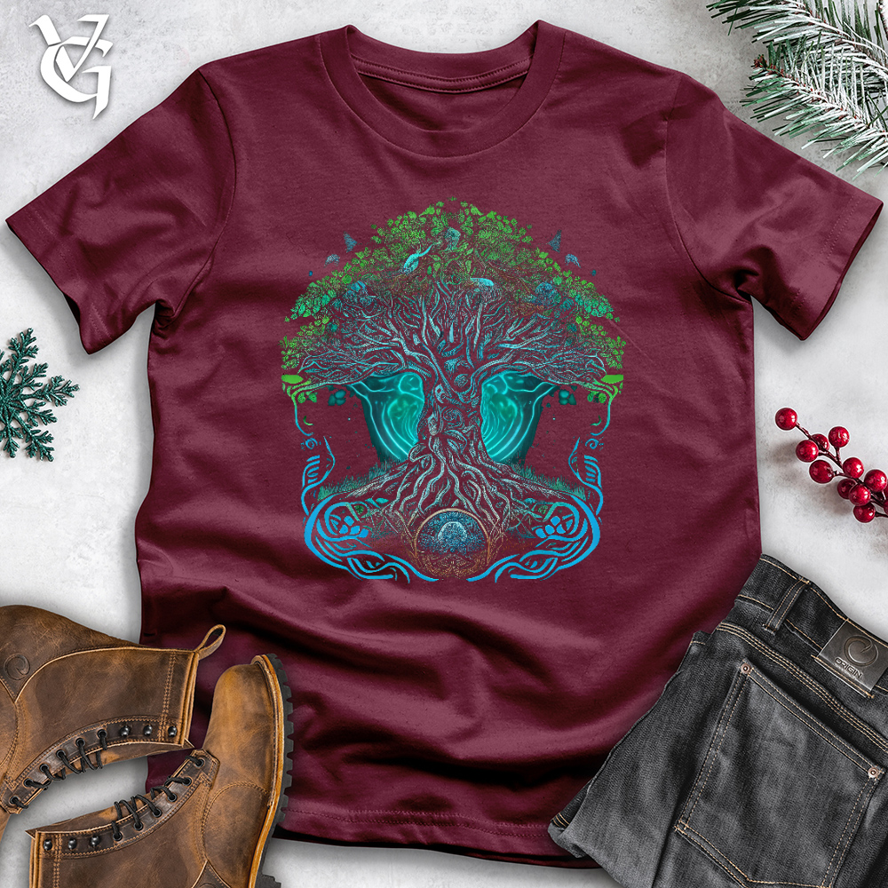Viking Goods Yggdrasil Spirit Tree Cotton Tee Maroon / L
