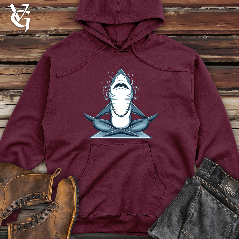 Viking Goods Zen Shark Meditation Midweight Hooded Sweatshirt Maroon / L