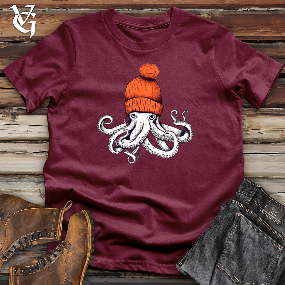 Viking Goods Octopus Orange Beanie Softstyle Tee Maroon / XS