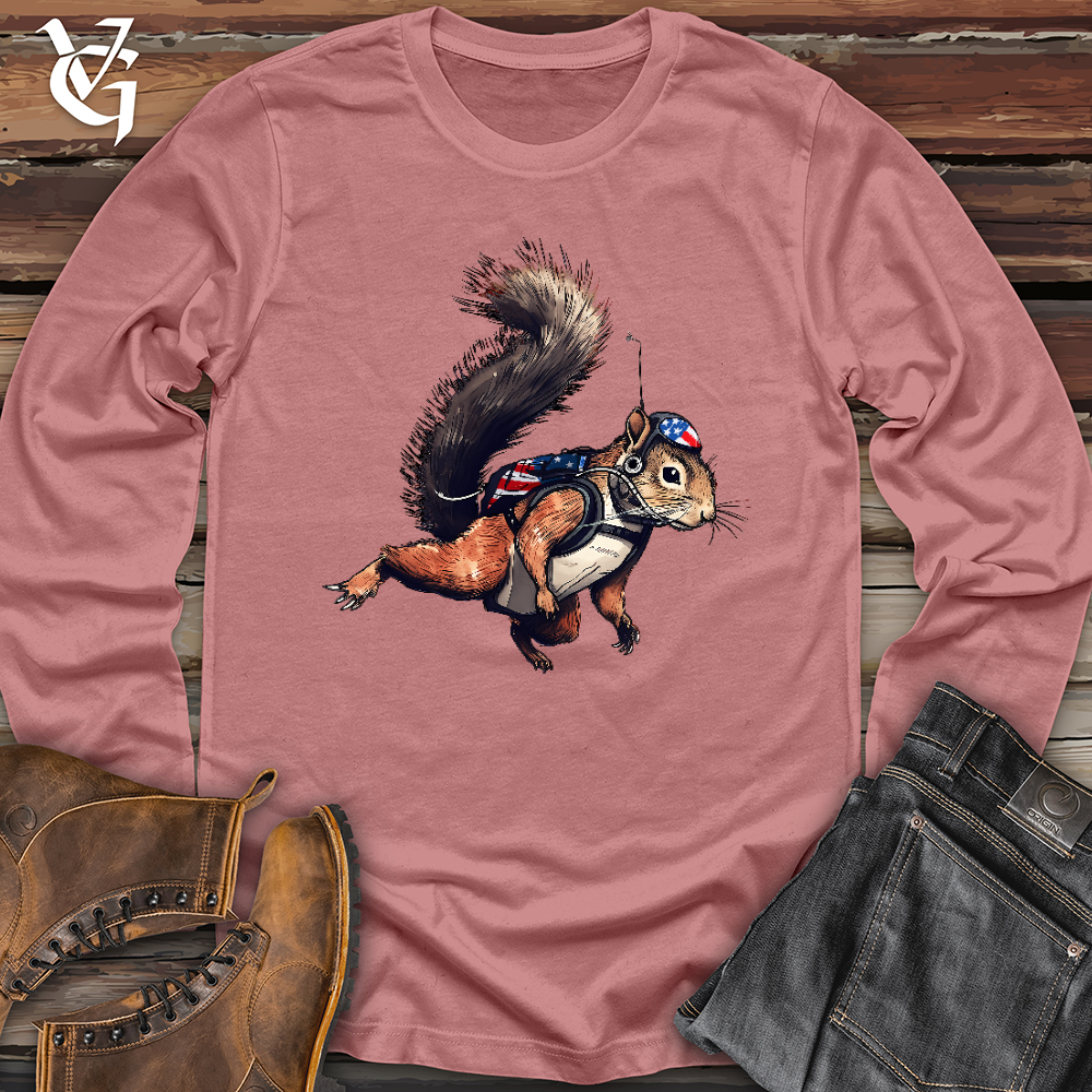 Viking Goods American Skydiving Squirrel Long Sleeve Mauve / L