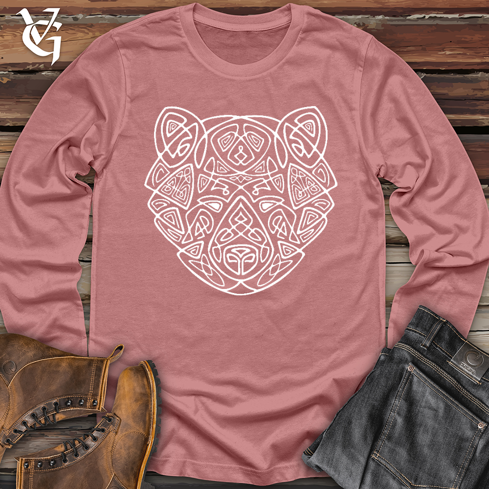 Viking Goods Bear Head Celtic Style Long Sleeve Mauve / L