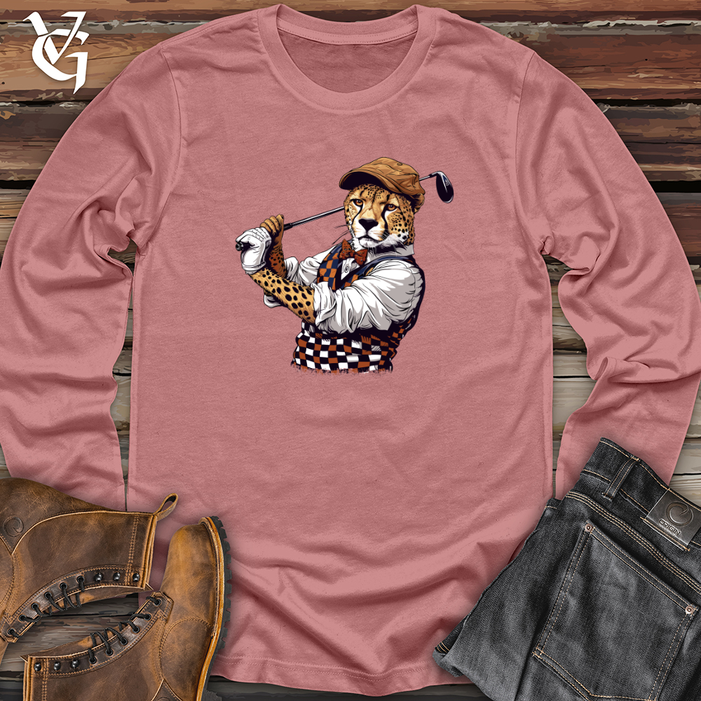 Viking Goods Cheetah Golf Swagger Long Sleeve Mauve / L