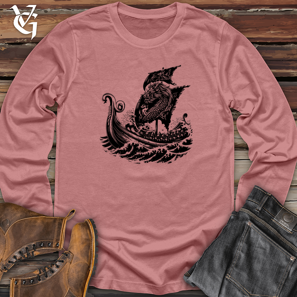 Viking Goods Dragon Ship Voyage Long Sleeve Mauve / L