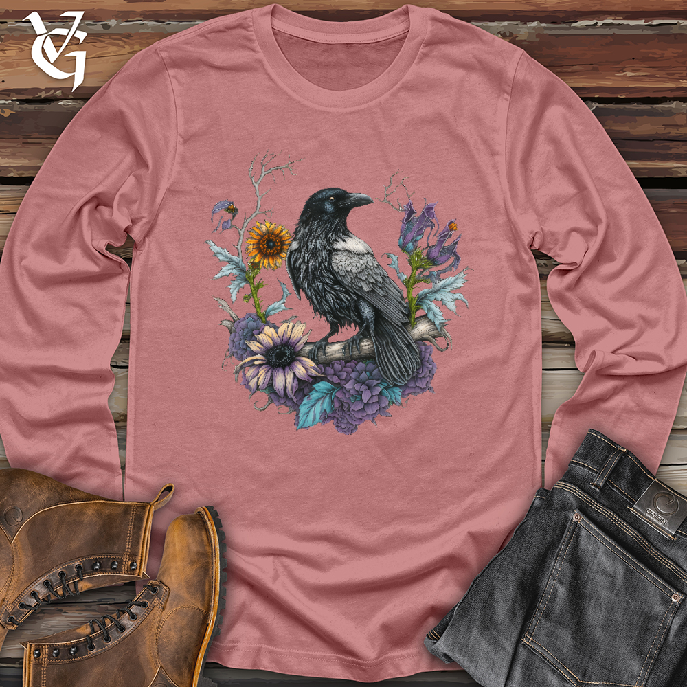 Viking Goods Flower Wreath Raven Long Sleeve Mauve / L