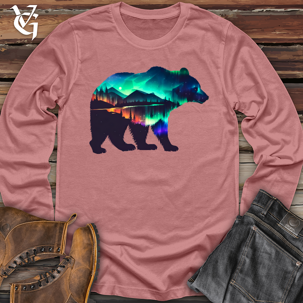Viking Goods Northern Lights Bear Long Sleeve Mauve / L