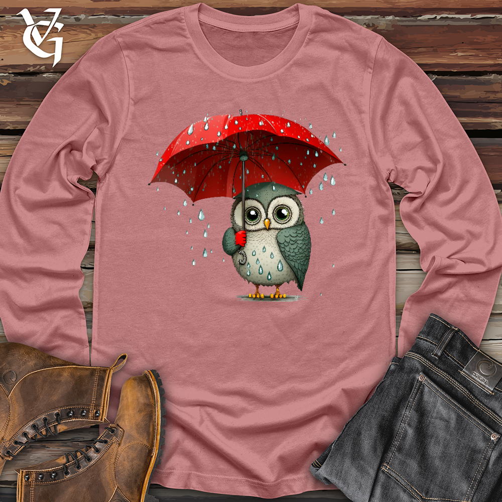 Viking Goods Owl in the Rain Long Sleeve Mauve / L