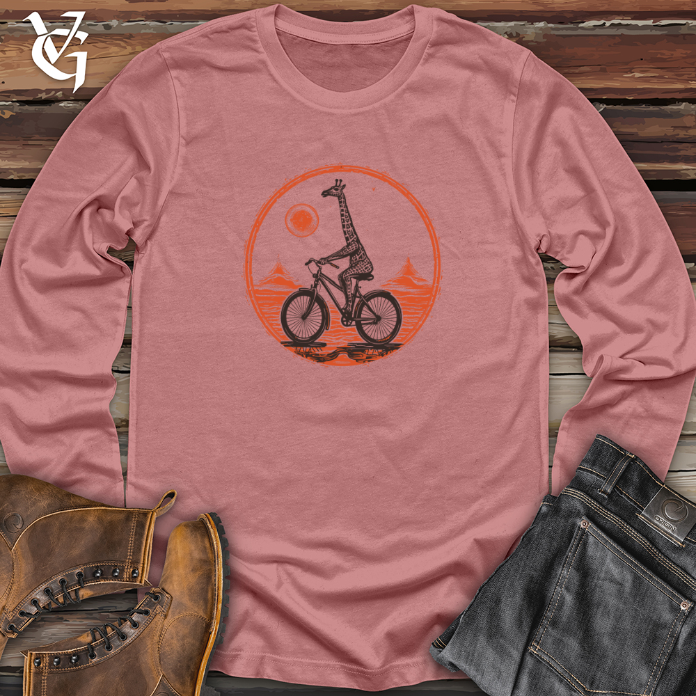 Viking Goods Vintage Cosmic Bicycle Giraffe Long Sleeve Mauve / L