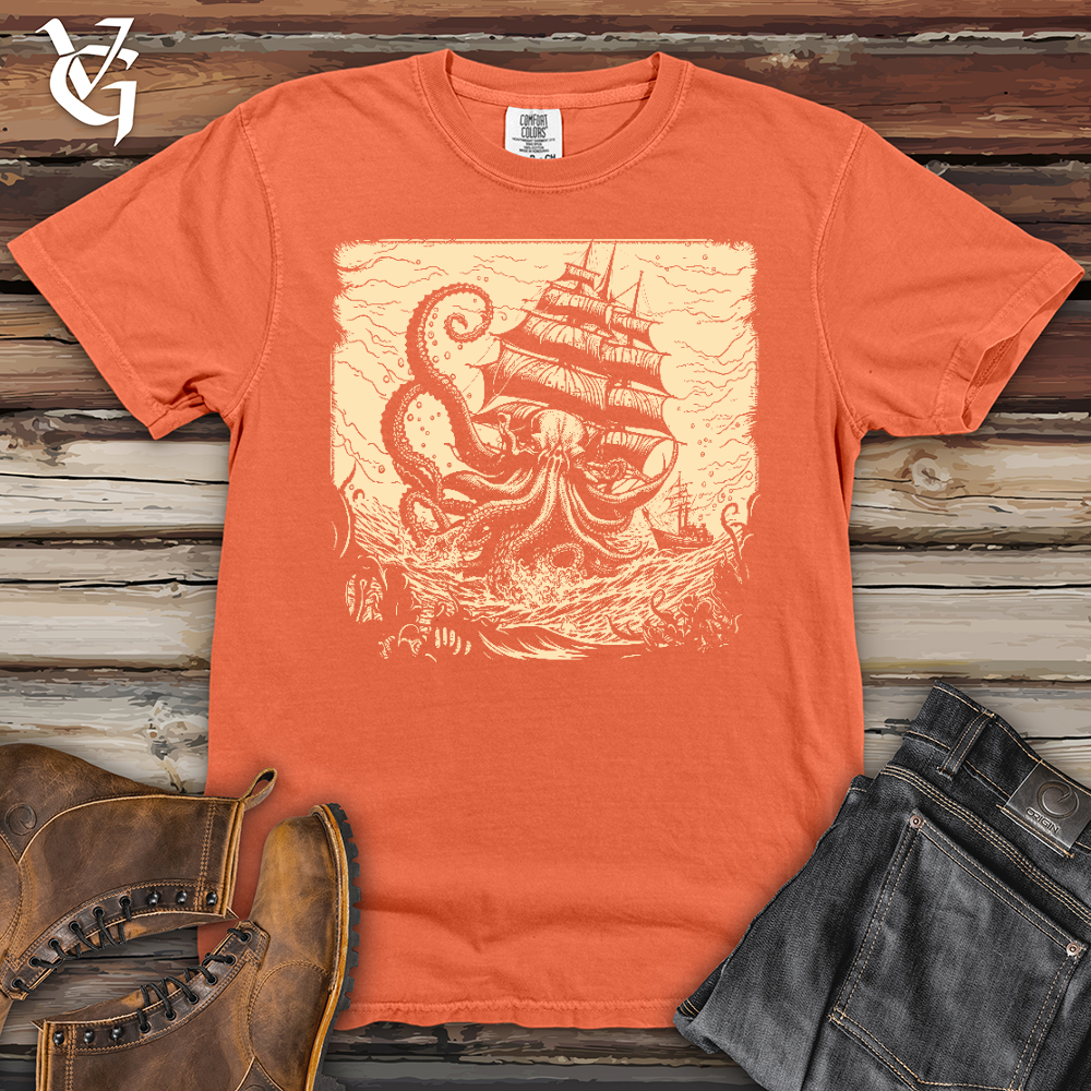 Viking Goods Kraken At Sea Heavy Cotton Comfort Colors Tee Melon / L
