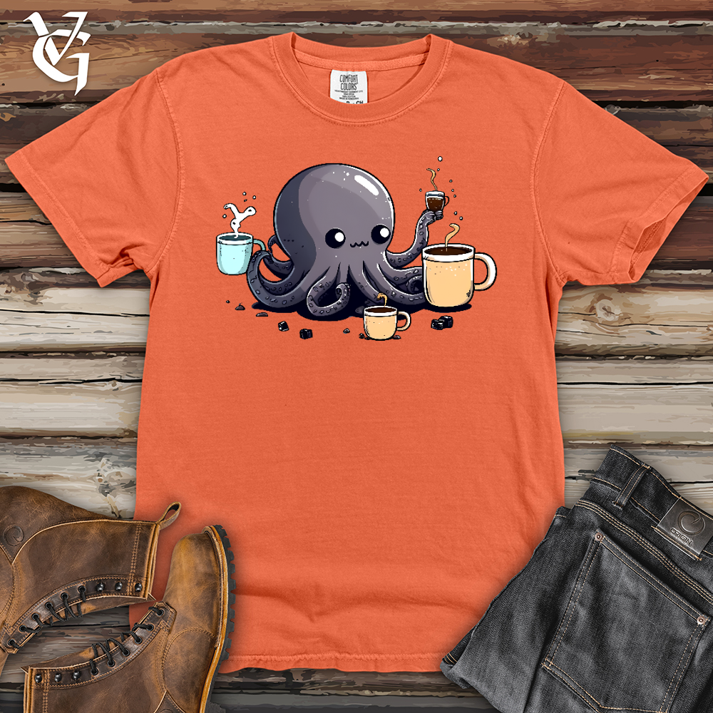 Viking Goods Octopus Coffee Addict Heavy Cotton Comfort Colors Tee Melon / L
