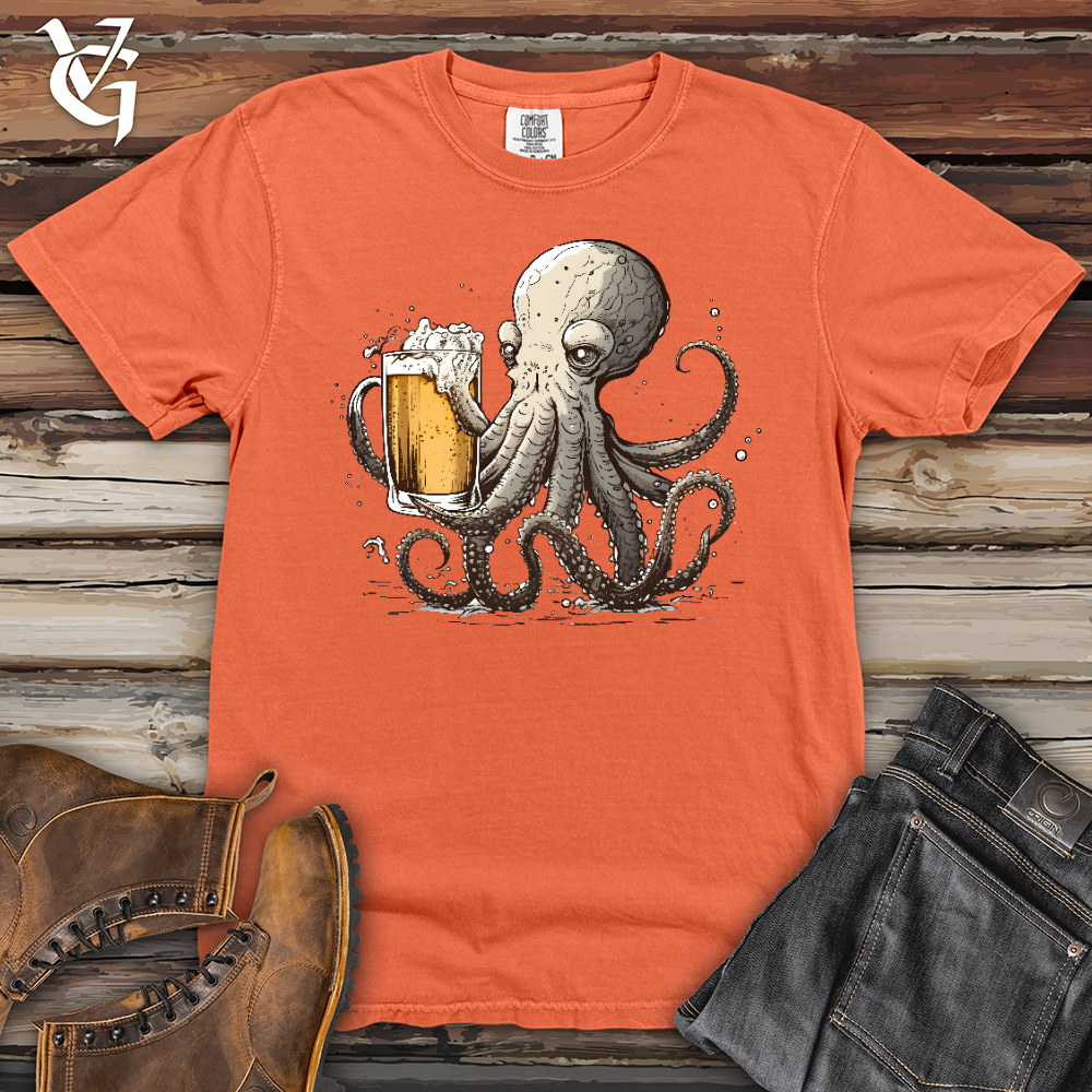 Viking Goods Octopus Happy Hour Heavy Cotton Comfort Colors Tee Melon / L