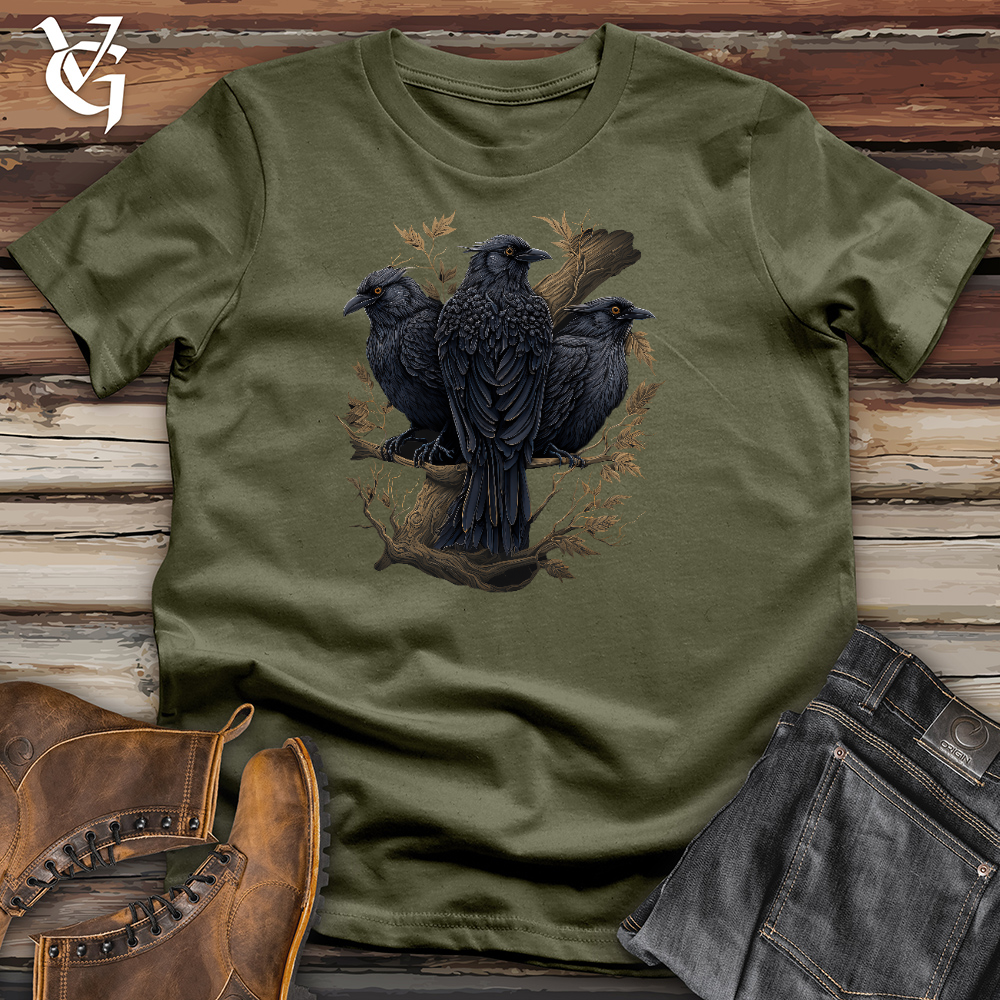Viking Goods 3 Ravens Cotton Tee Military Green / L