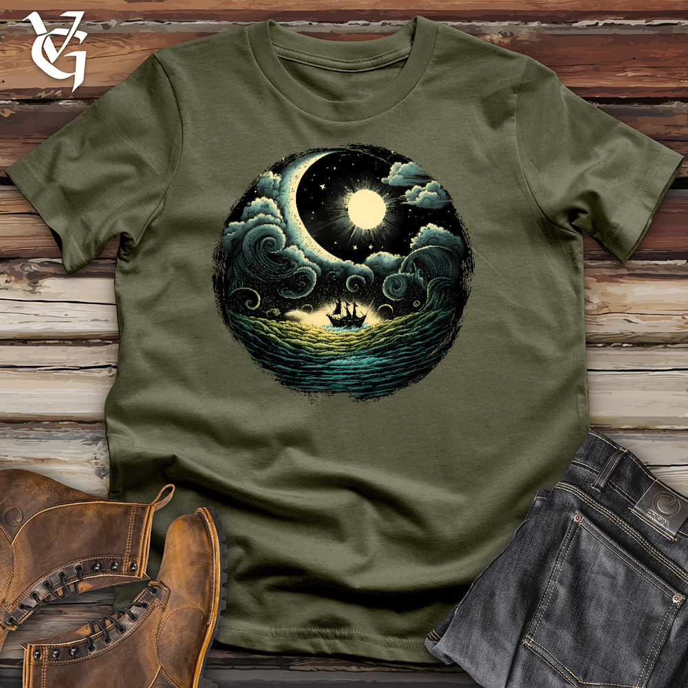 Viking Goods A Boat In The Sea Cotton Tee Military Green / L