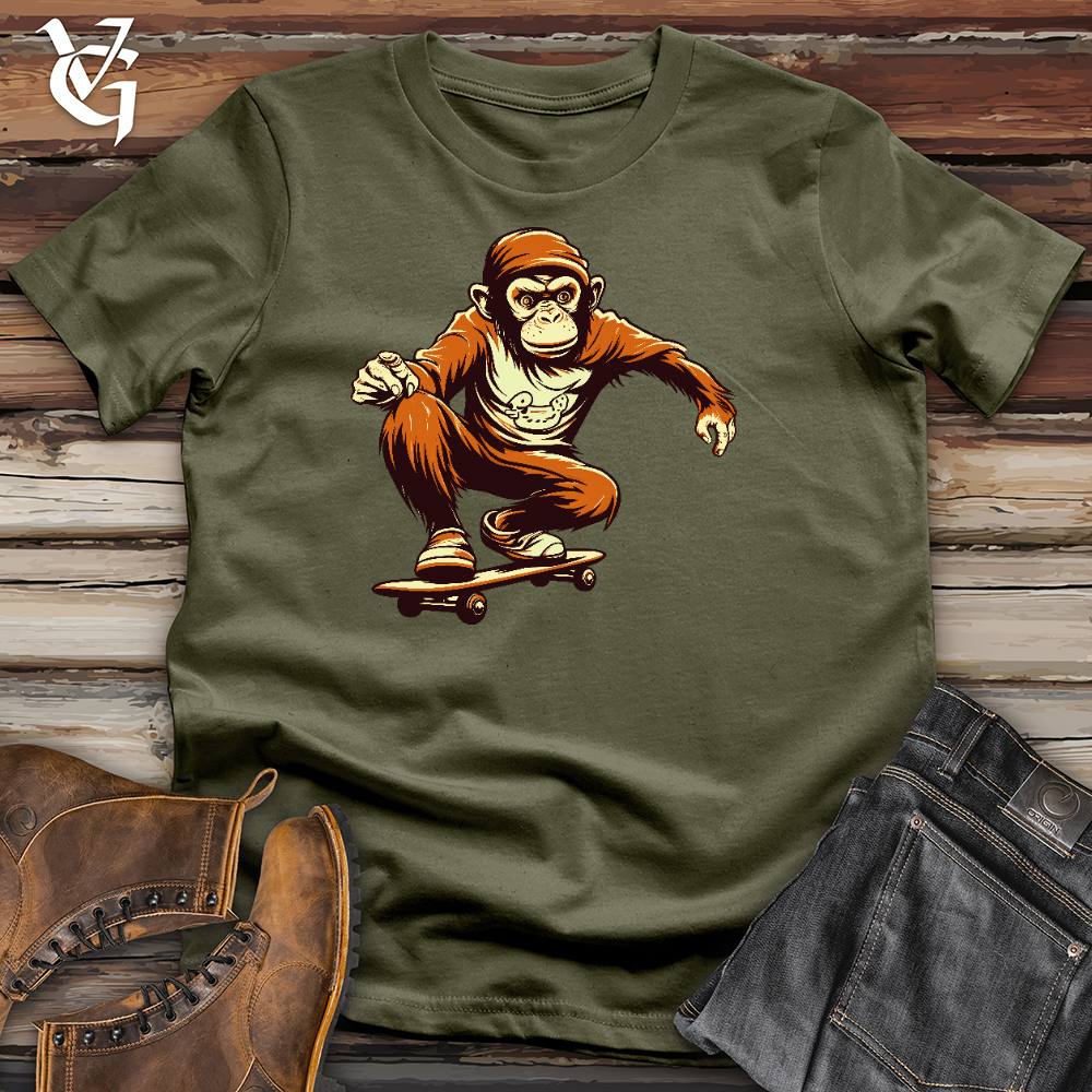 Viking Goods A Monkey Doing Skating Cotton Tee Military Green / L