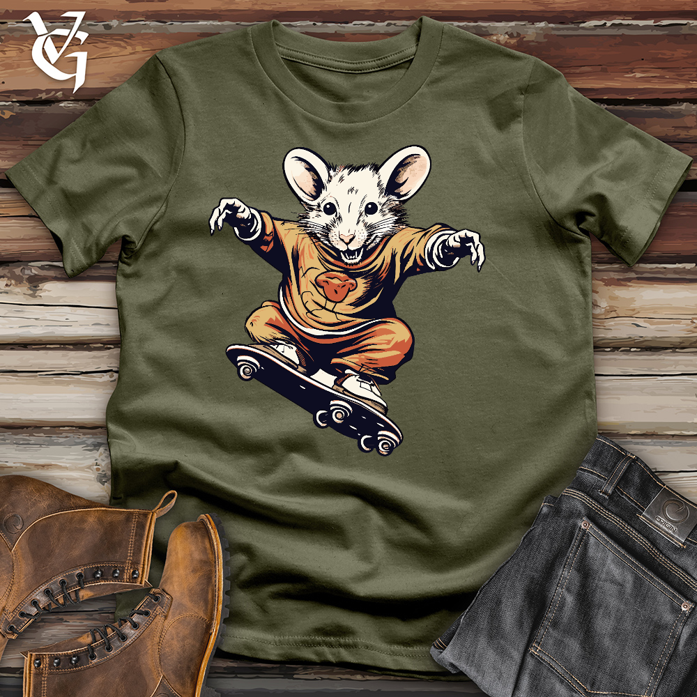 Viking Goods A Mouse Skating Cotton Tee Military Green / L