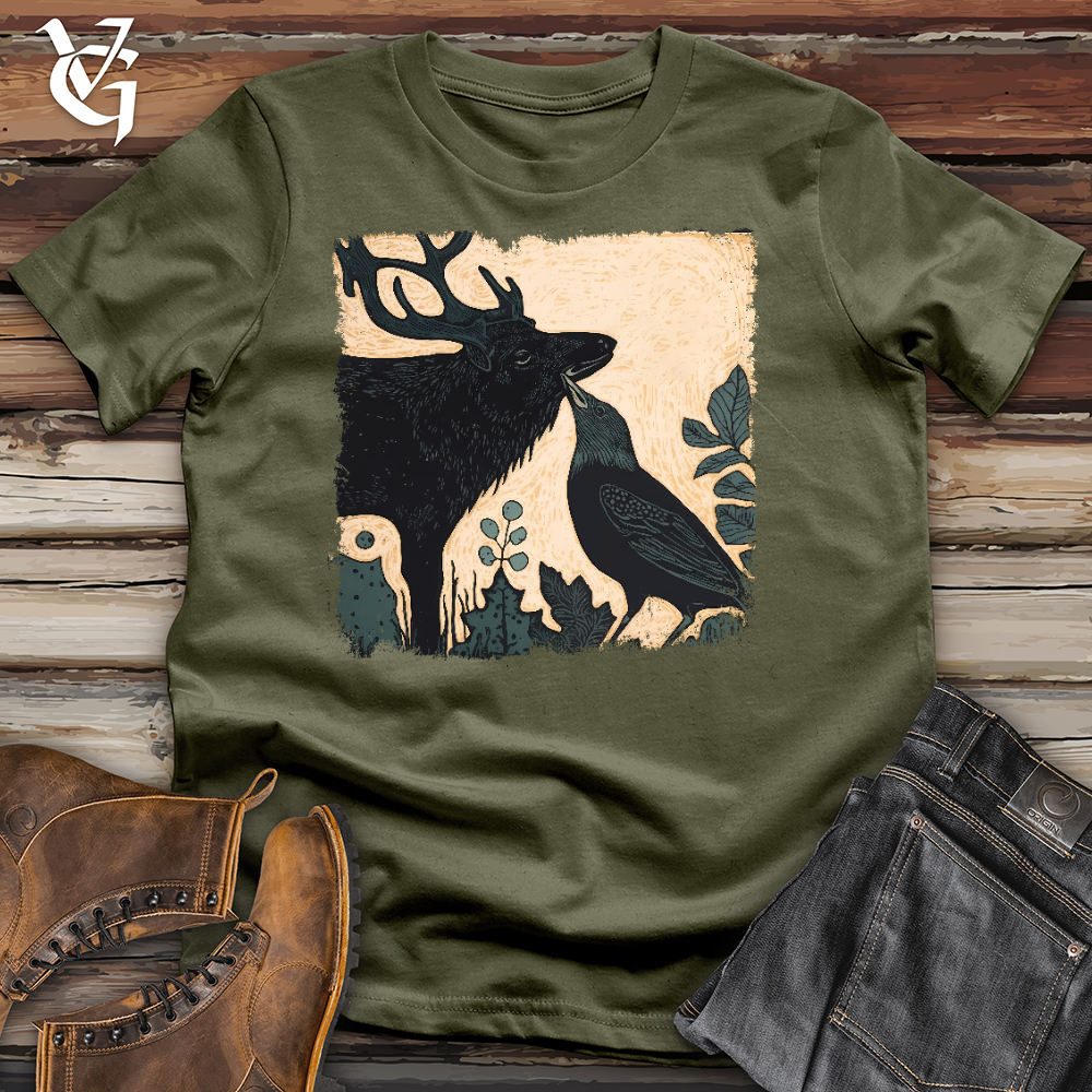 Viking Goods A Raven Friend Cotton Tee Military Green / L