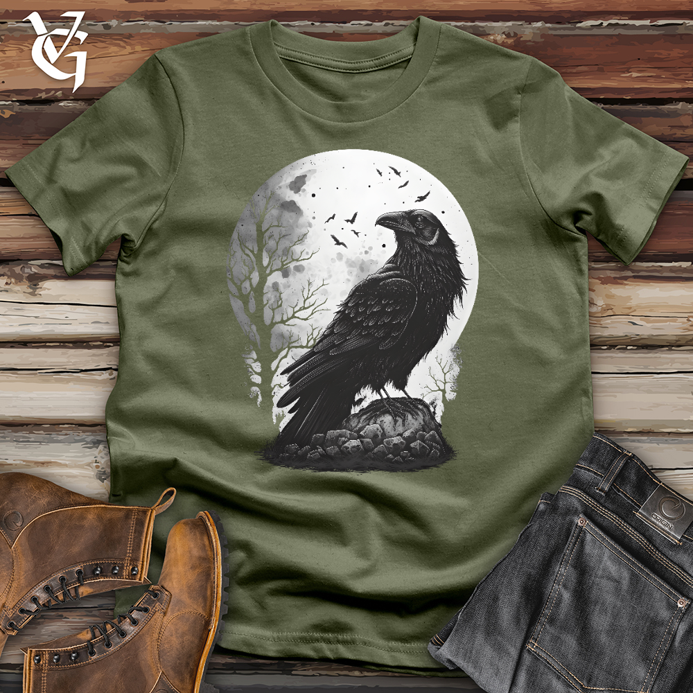 Viking Goods A Raven Over Stone Softstyle Tee Military Green / L