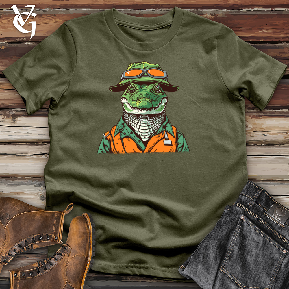 Viking Goods Alligator Adventure Guide Cotton Tee Military Green / L