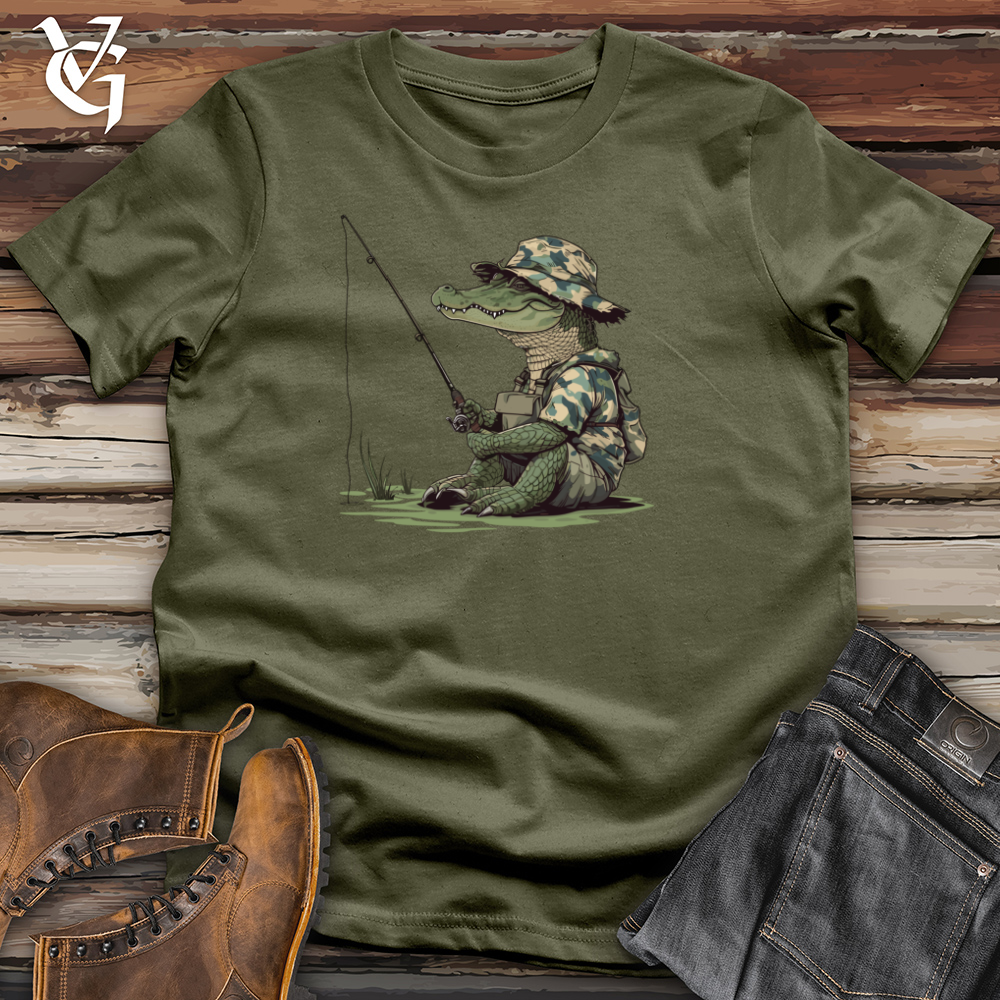 Viking Goods Alligator Angler Adventure Cotton Tee Military Green / L
