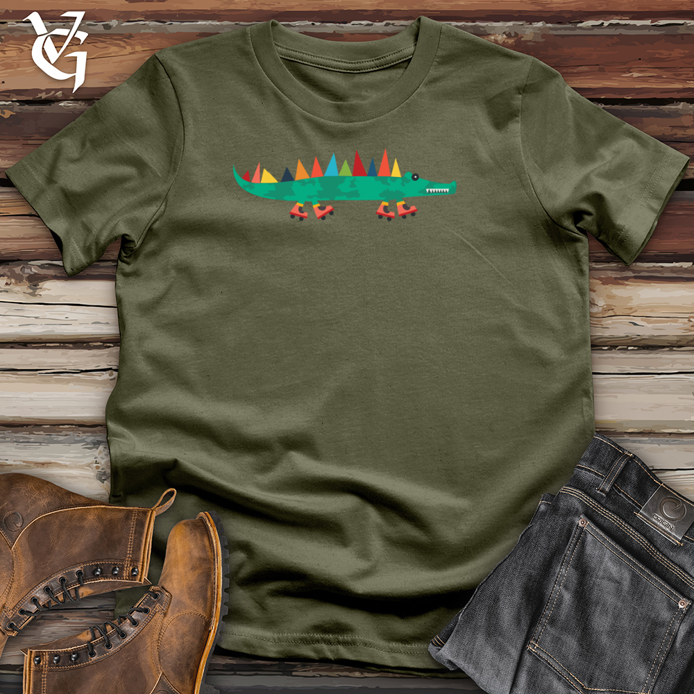 Viking Goods Alligator On Skates Cotton Tee Military Green / L
