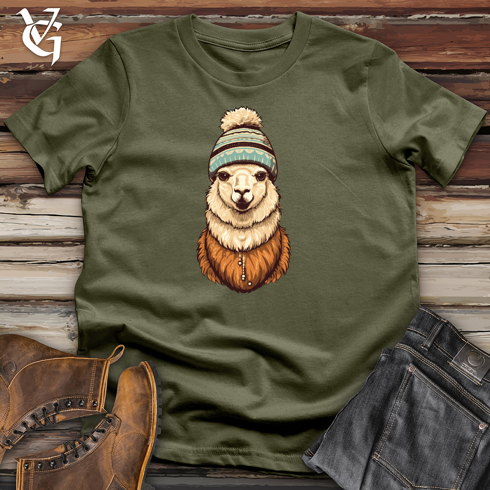 Viking Goods Alpaca Winter Beanie Warmth Style Cotton Tee Military Green / L