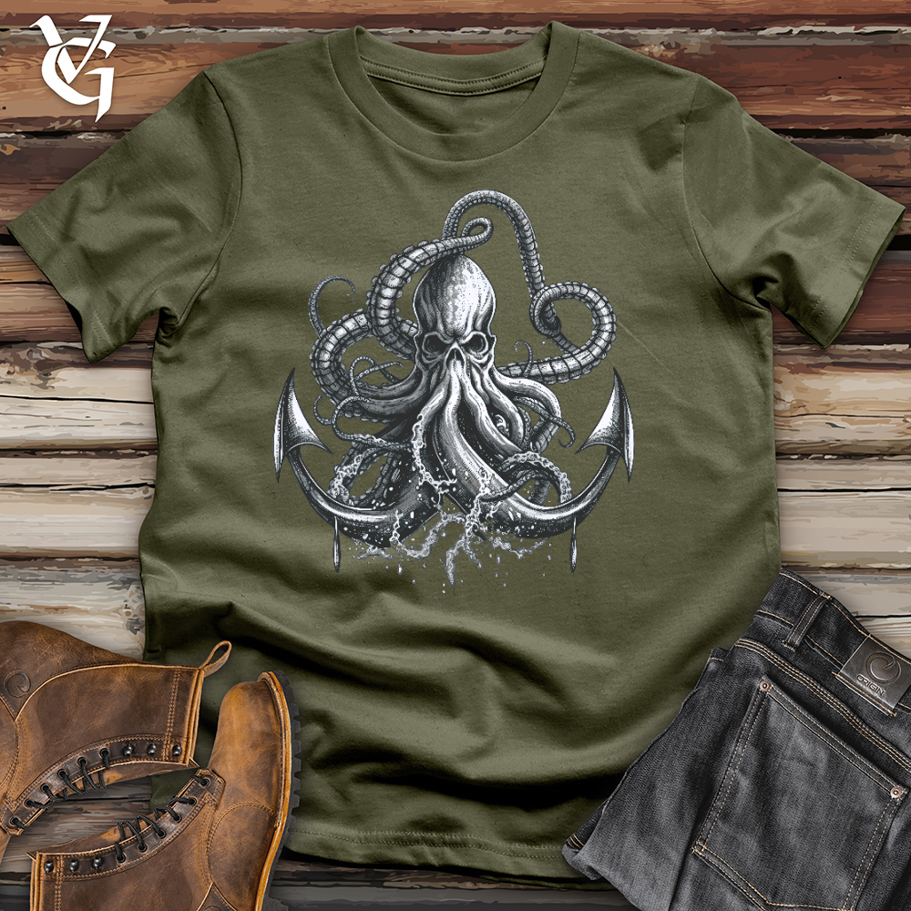 Viking Goods Anchored Octopus Cotton Tee Military Green / L