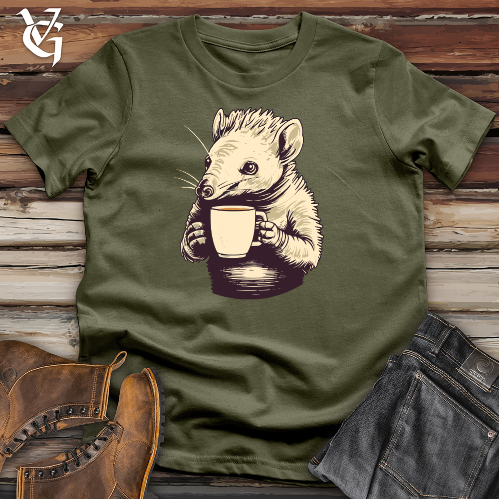 Viking Goods Armadillo Coffee Sip Bliss Cotton Tee Military Green / L